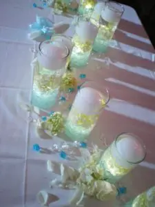 Unique bat mitzvah candle lighting display