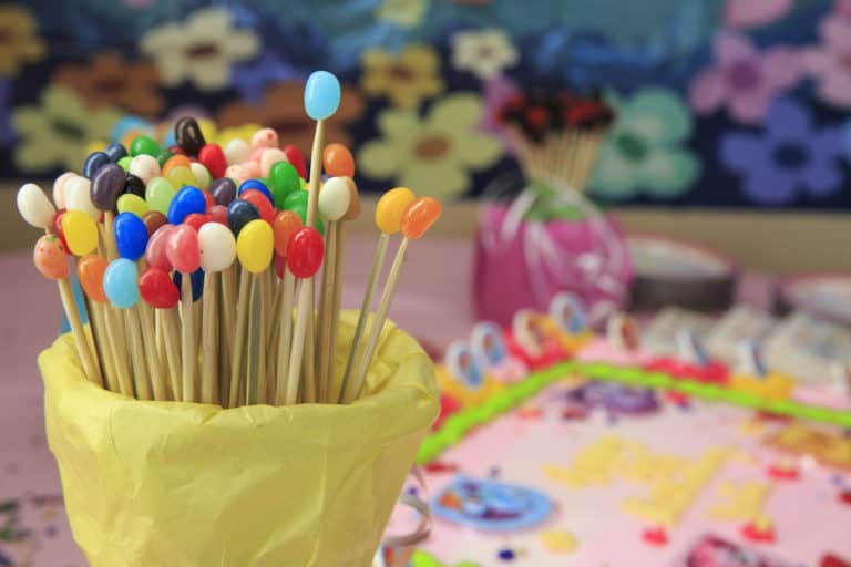 bat mitzvah theme with colorful rainbow jellybeans