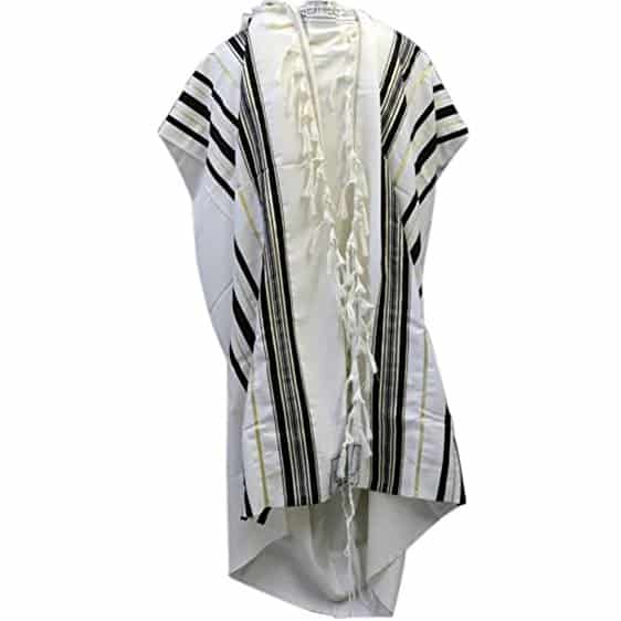 Black & Gold 100% Wool Kosher Tallit